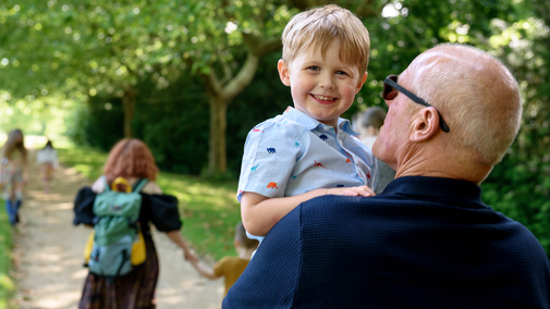 A family enjoying a day out at Stowe Gardens